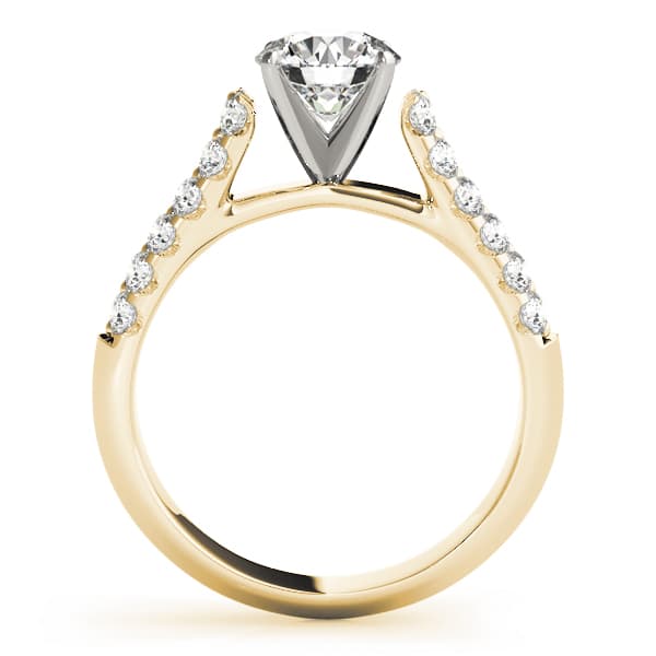Pavé Engagement Ring, style 50365, Side view in yellow gold