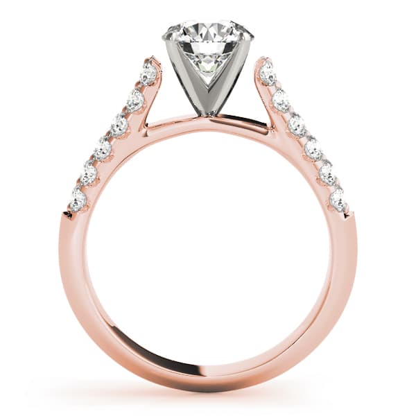 Pavé Engagement Ring, style 50365, Side view in rose gold