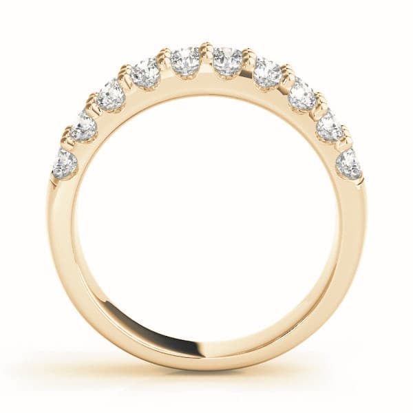 Double Row Shared Prong Wedding Band (7/8 ct. tw.), Side view in yellow gold