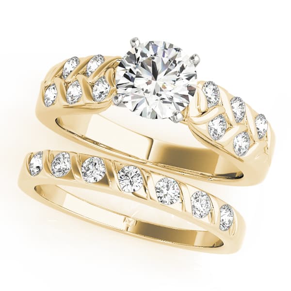 Multi-Row Engagement Ring, style 50366, On hand view in yellow gold