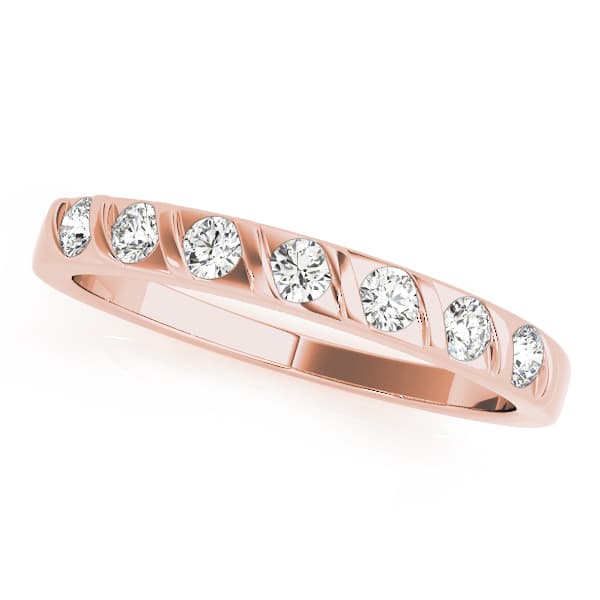S Wedding Band (0.28 ct. tw.), Front view in rose gold