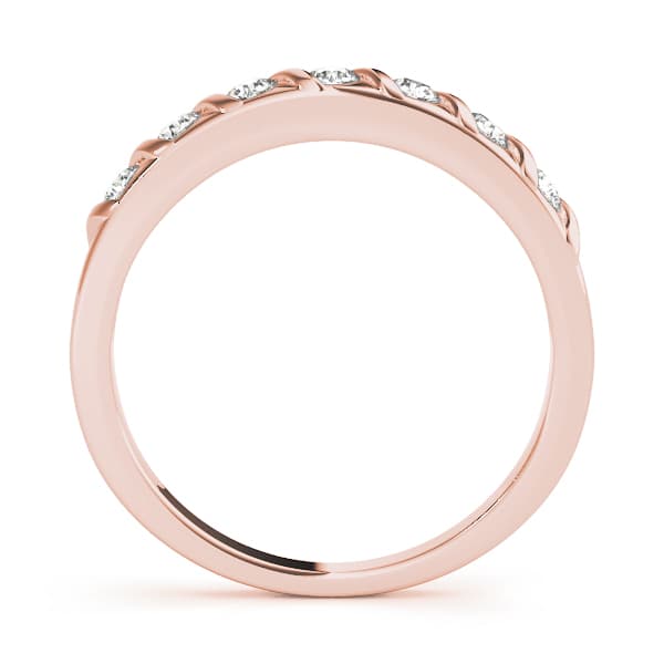 S Wedding Band (0.28 ct. tw.), Side view in rose gold