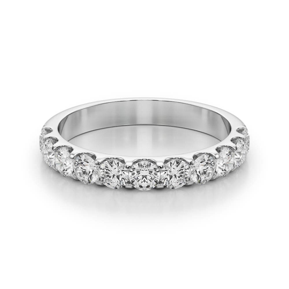 Shared Prong Diamond Band (0.18 ct. tw.), On hand view in white gold or platinum