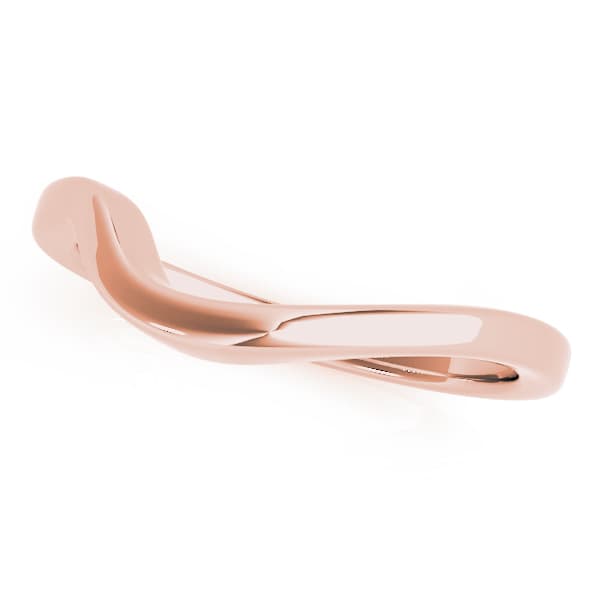 Curved Wedding Band, Front view in rose gold