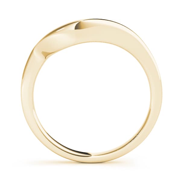 Curved Wedding Band, Side view in yellow gold