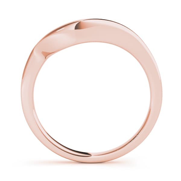 Curved Wedding Band, Side view in rose gold