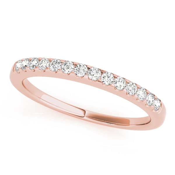 Prong Set Wedding Bands (0.21 ct. tw.), Front view in rose gold