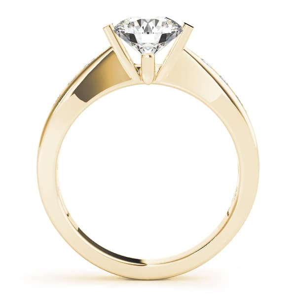 Channel Set Single Row Engagement Ring, style 50373, Side view in yellow gold