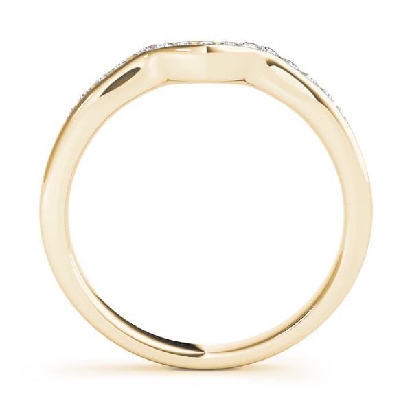 Curved Wedding Band (1/8 ct. tw.), Side view in yellow gold