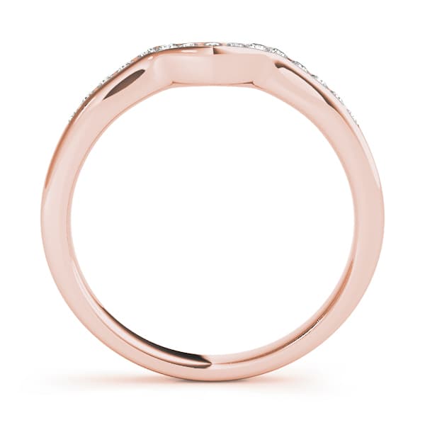 Curved Wedding Band (1/8 ct. tw.), Side view in rose gold