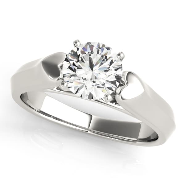 Cathedral Solitaire Engagement Ring — style 50374 in 10k White Gold