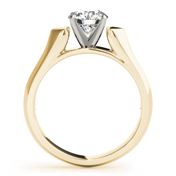 Cathedral Solitaire Engagement Ring, style 50374, Side view in yellow gold