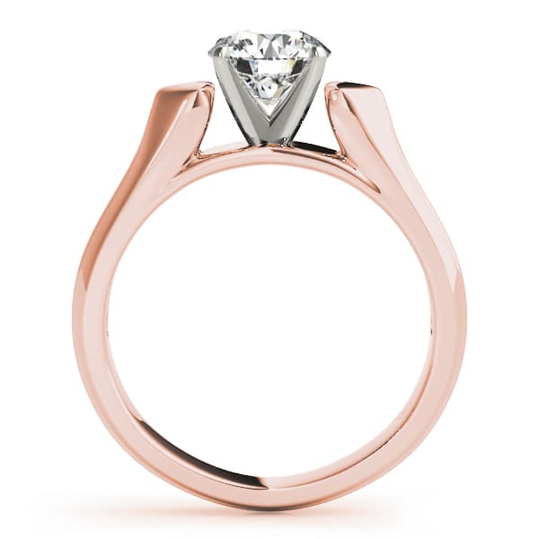 Cathedral Solitaire Engagement Ring, style 50374, Side view in rose gold