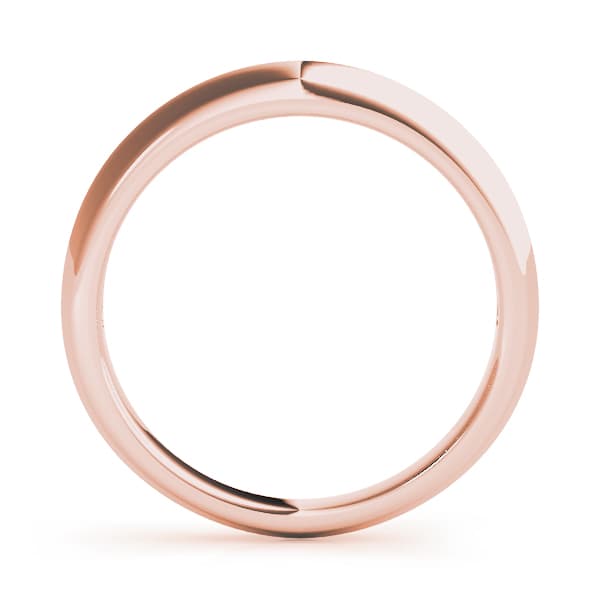 Gold Wedding Band, Side view in rose gold