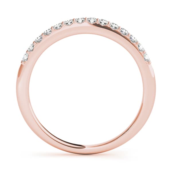 Prong Set Wedding Band (1/8 ct. tw.), Side view in rose gold