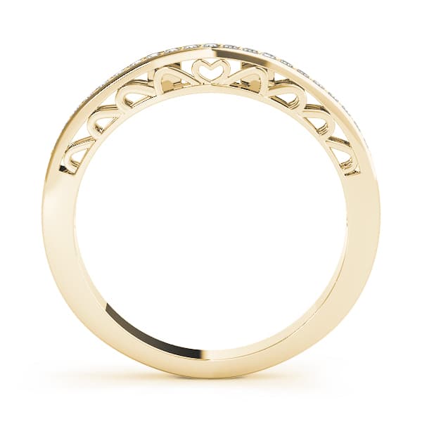 Curved Wedding Band (1/8 ct. tw.), Side view in yellow gold