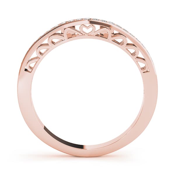 Curved Wedding Band (1/8 ct. tw.), Side view in rose gold