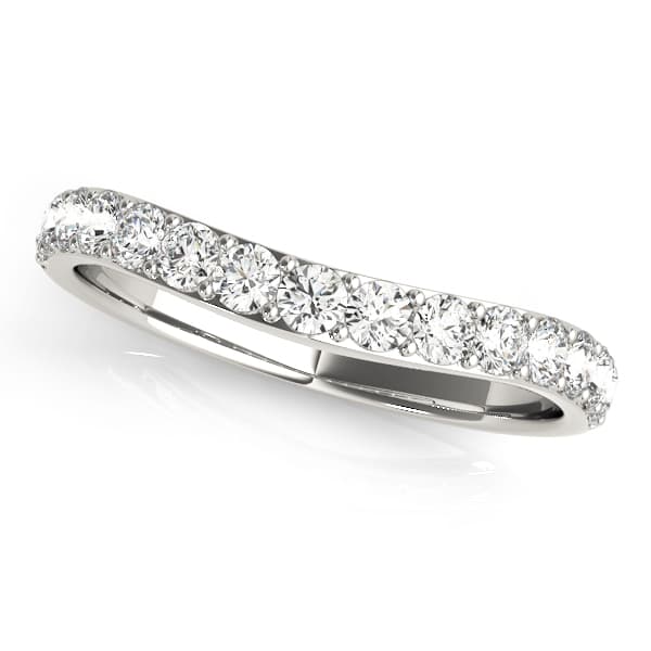 Prong Set Curved Wedding Band — E — View 1