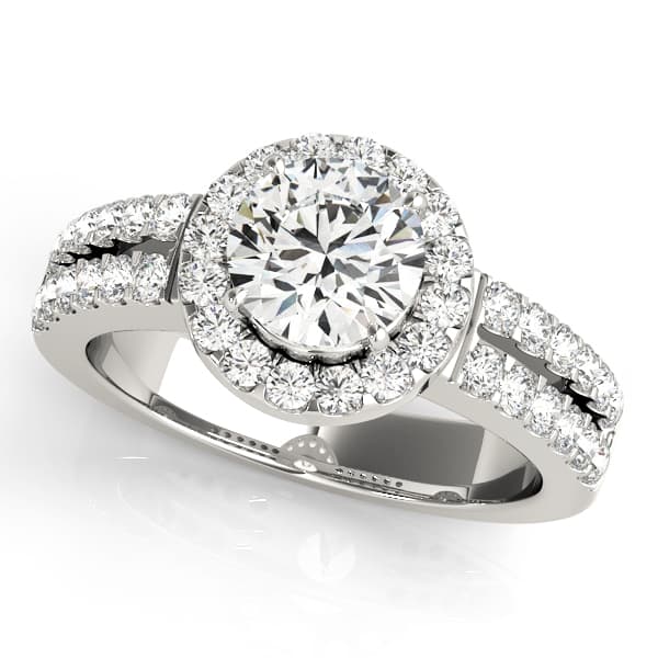 ENGAGEMENT RINGS HALO ROUND — style 50378 in 10k White Gold