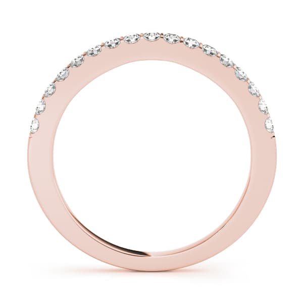 Shared Prong Wedding Band (1/4 ct. tw.), Side view in rose gold