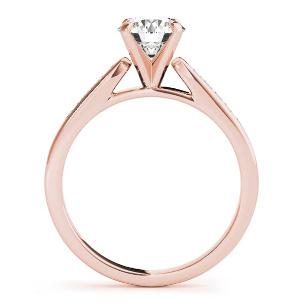 Channel Set Single Row Cathedral Engagement Ring, style 50379, Side view in rose gold