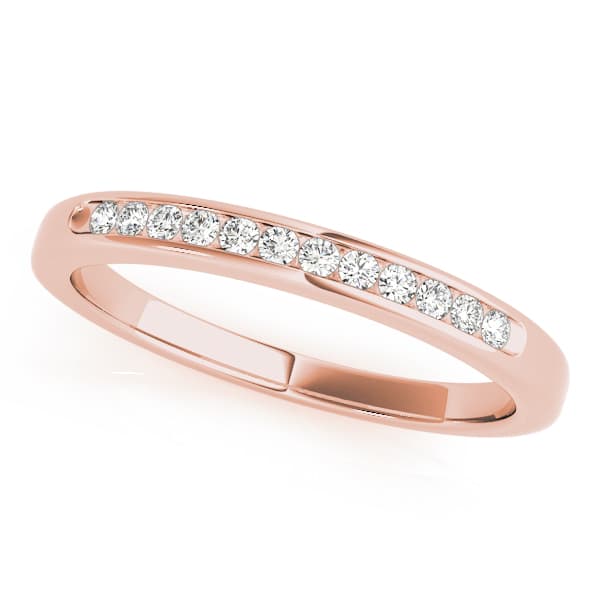 Channel Set Wedding Band (1/8 ct. tw.), Front view in rose gold