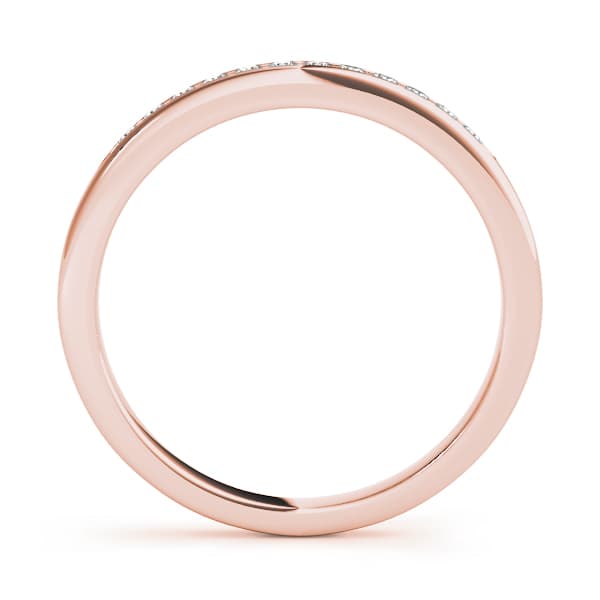 Channel Set Wedding Band (1/8 ct. tw.), Side view in rose gold
