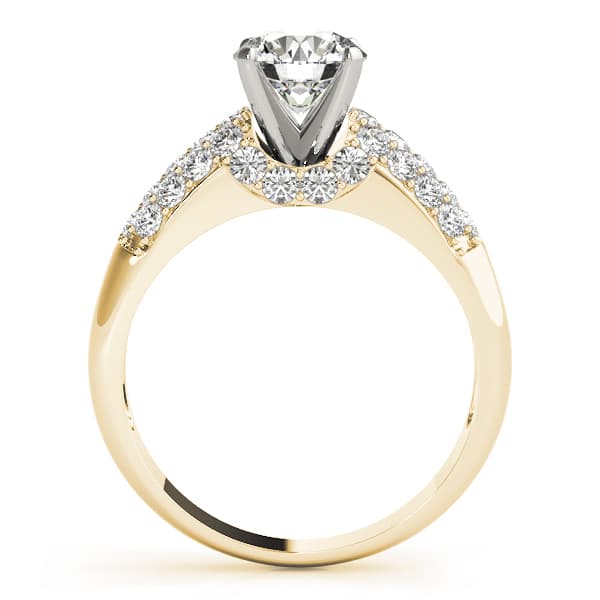 Pavé Engagement Ring, style 50381, Side view in yellow gold