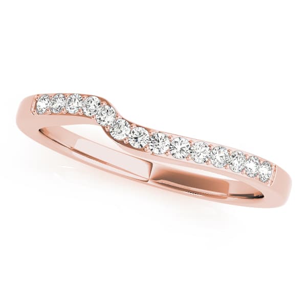 Curved Wedding Band (0.2 ct. tw.), Front view in rose gold