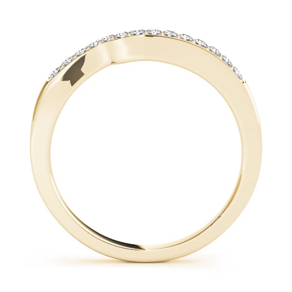 Curved Wedding Band (1/8 ct. tw.), Side view in yellow gold