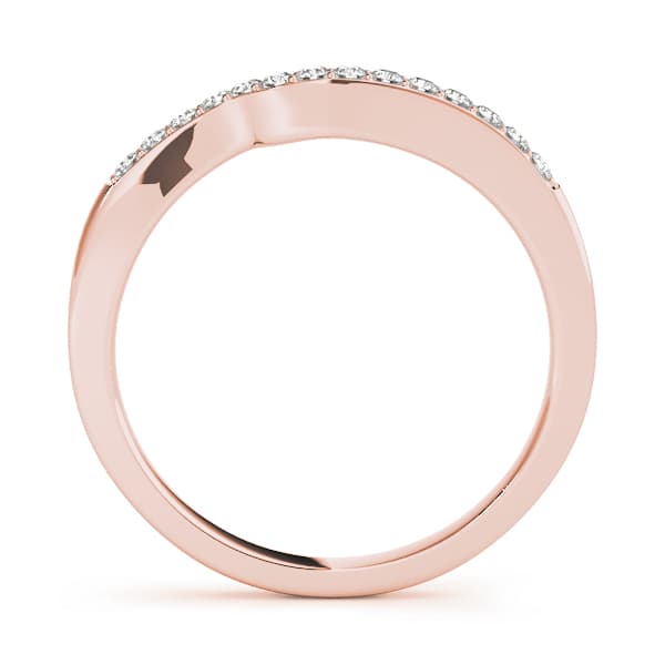 Curved Wedding Band (0.2 ct. tw.), Side view in rose gold