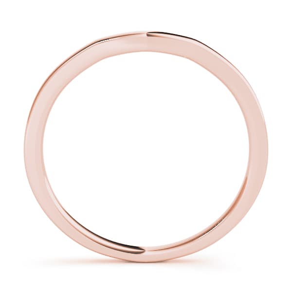 Gold Wedding Band, Side view in rose gold
