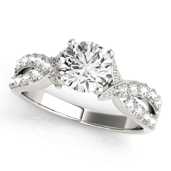 Multirow Twisted Shank Engagement Ring — style 50385 in 10k White Gold