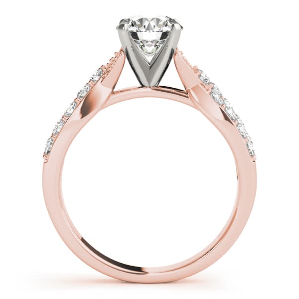 Multi-Row Twisted Shank Engagement Ring, style 50385, Side view in rose gold
