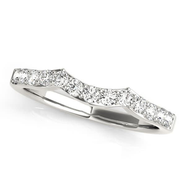 Prong In Channel Curved Wedding Band — View 1