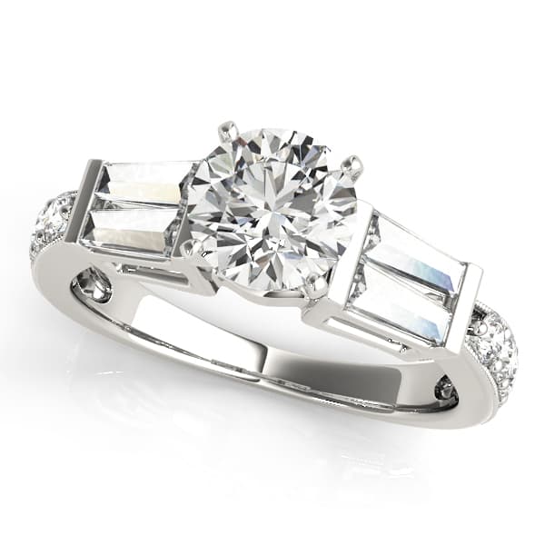 ENGAGEMENT RINGS FANCY SHAPE BAGUE — style 50386 in 10k White Gold