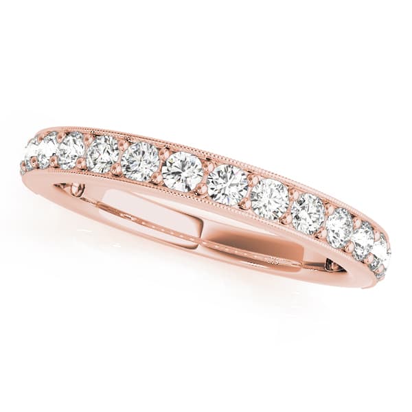 Prong In Channel Wedding Bands (0.48 ct. tw.), Front view in rose gold