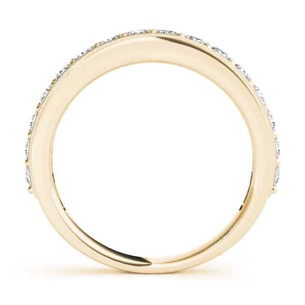 Prong In Channel Wedding Bands (0.48 ct. tw.), Side view in yellow gold
