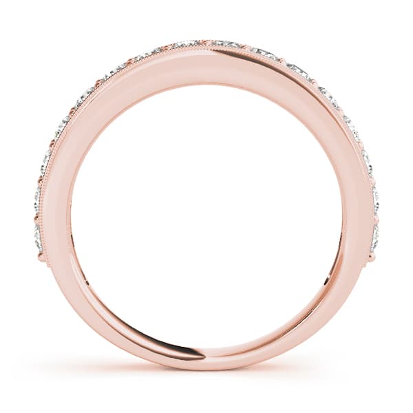 Prong In Channel Wedding Bands (0.48 ct. tw.), Side view in rose gold