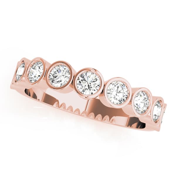 Bezel Set Wedding Bands (5/8 ct. tw.), Front view in rose gold