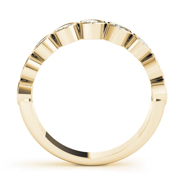 Bezel Set Wedding Bands (0.27 ct. tw.), Side view in yellow gold
