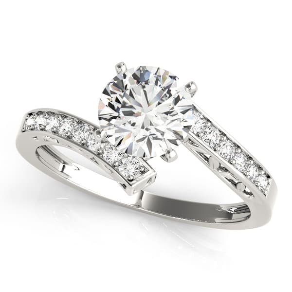 Bypass Swirl Leaf Engagement Rings — style 50388 in 10k White Gold