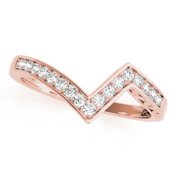 Channel Set Curved Wedding Band (1/4 ct. tw.), Front view in rose gold