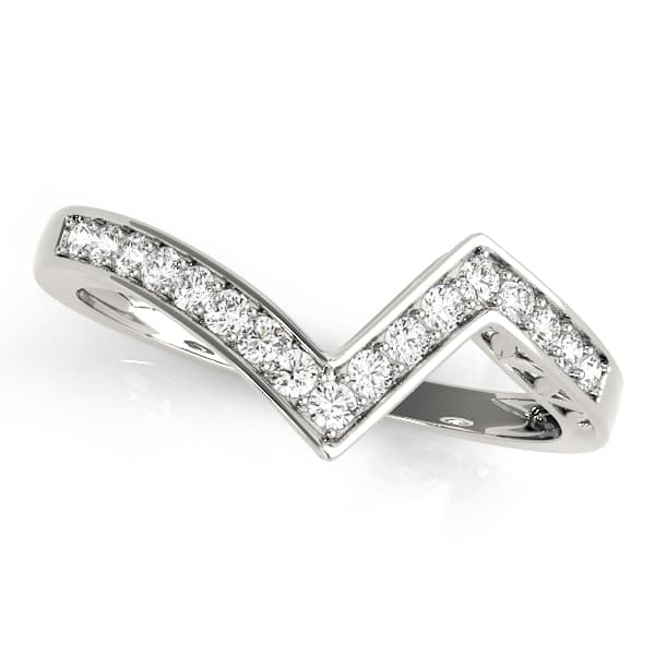 Channel Set Curved Wedding Band — View 1