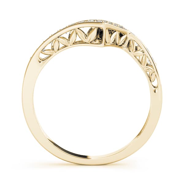 Channel Set Curved Wedding Band (1/4 ct. tw.), Side view in yellow gold