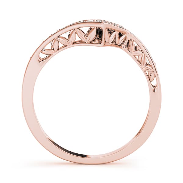 Channel Set Curved Wedding Band (1/4 ct. tw.), Side view in rose gold
