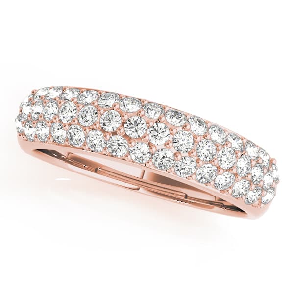 Multi-Row Pavé Wedding Ring (2/3 ct. tw.), Front view in rose gold