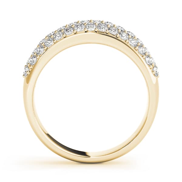 Multi-Row Pavé Wedding Ring (2/3 ct. tw.), Side view in yellow gold