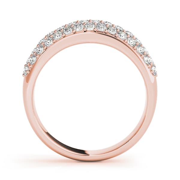 Multi-Row Pavé Wedding Ring (2/3 ct. tw.), Side view in rose gold
