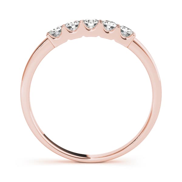 Shared Prong Wedding Band (0.2 ct. tw.), Side view in rose gold